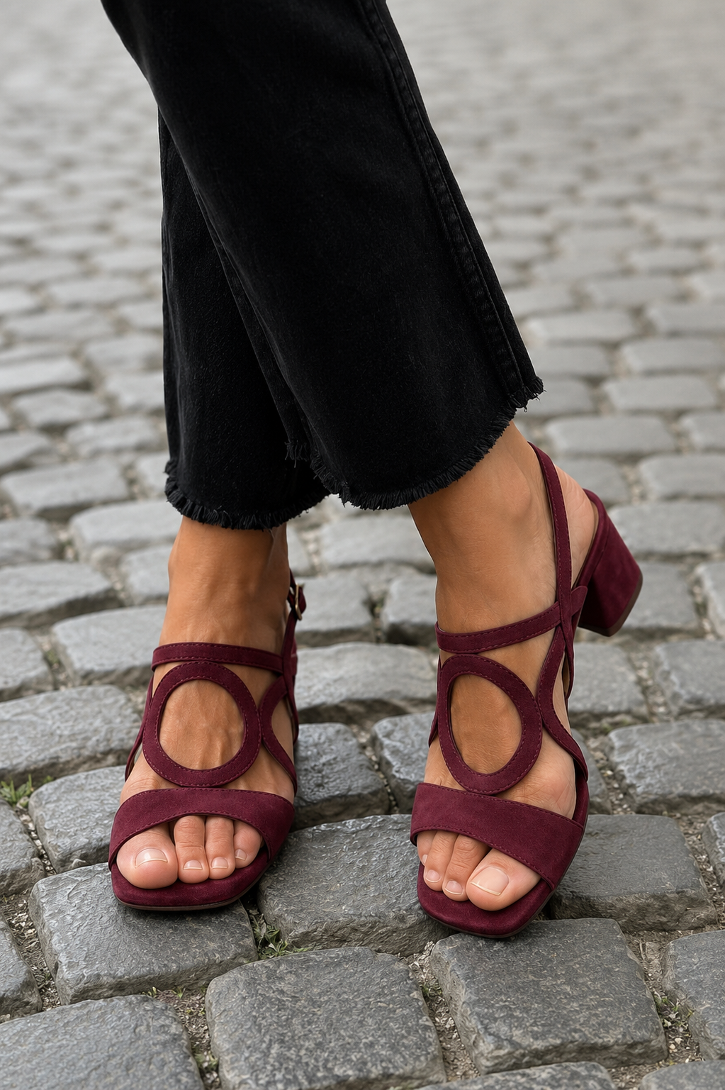Astrid | Färgstarka sommarsandaler med rund detalj