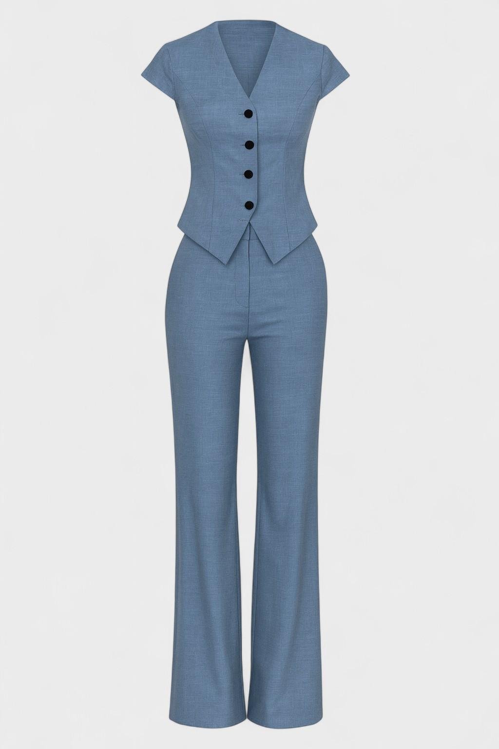 Silvia | Blått set med bustier