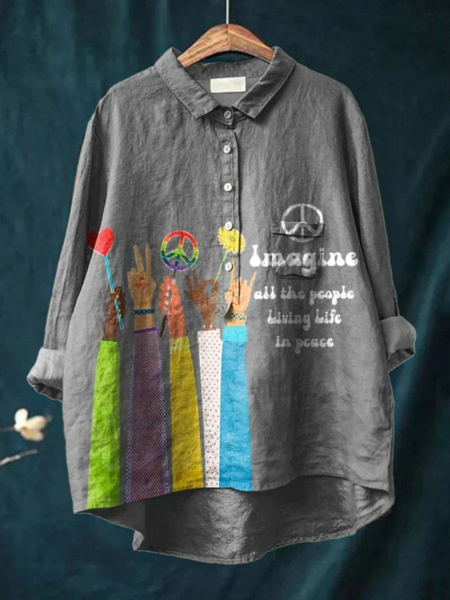 Simone | T-shirt med bohemiskt fredsmotiv