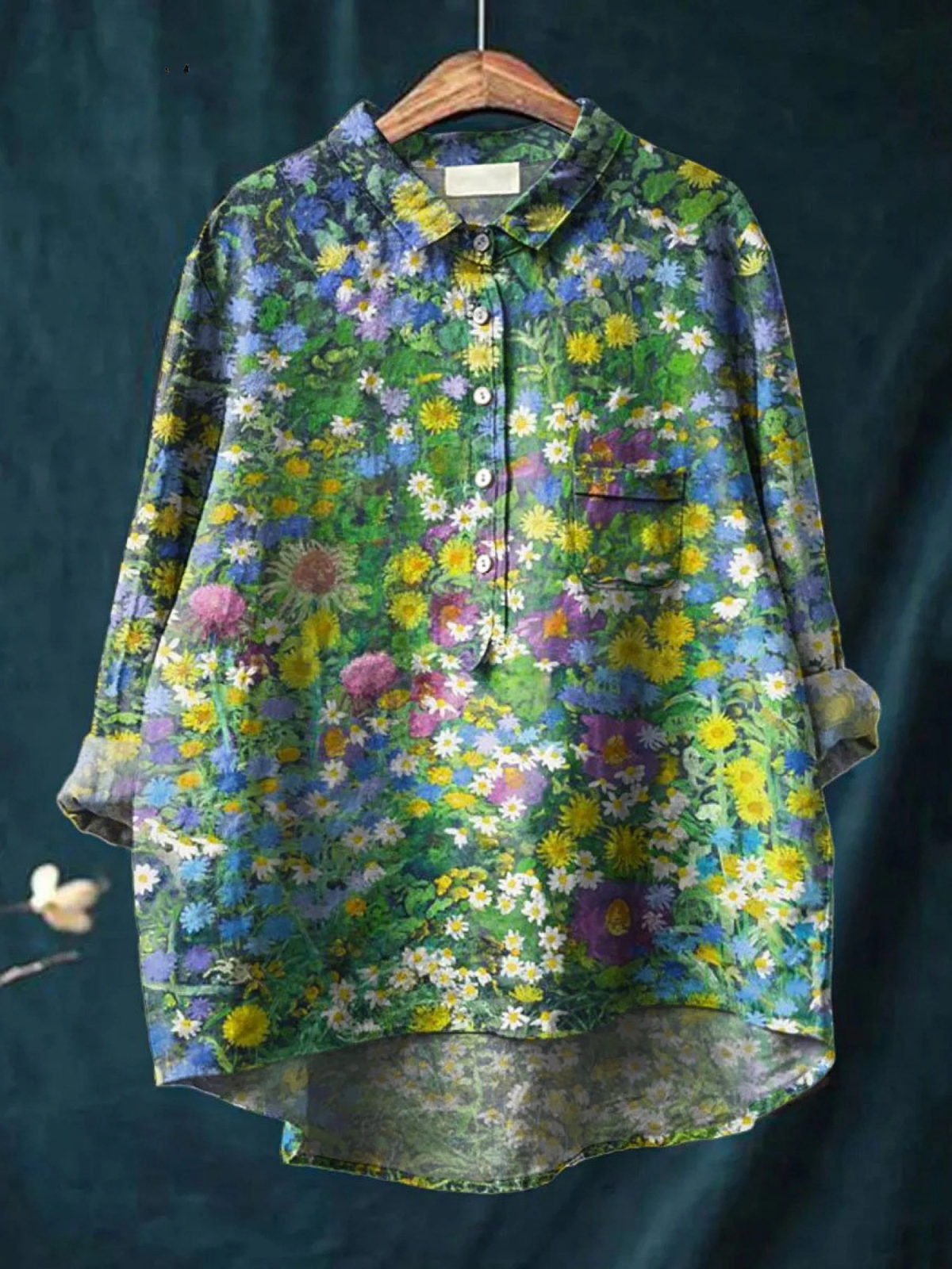 Sandra | Blus med blommönster i vintagestil