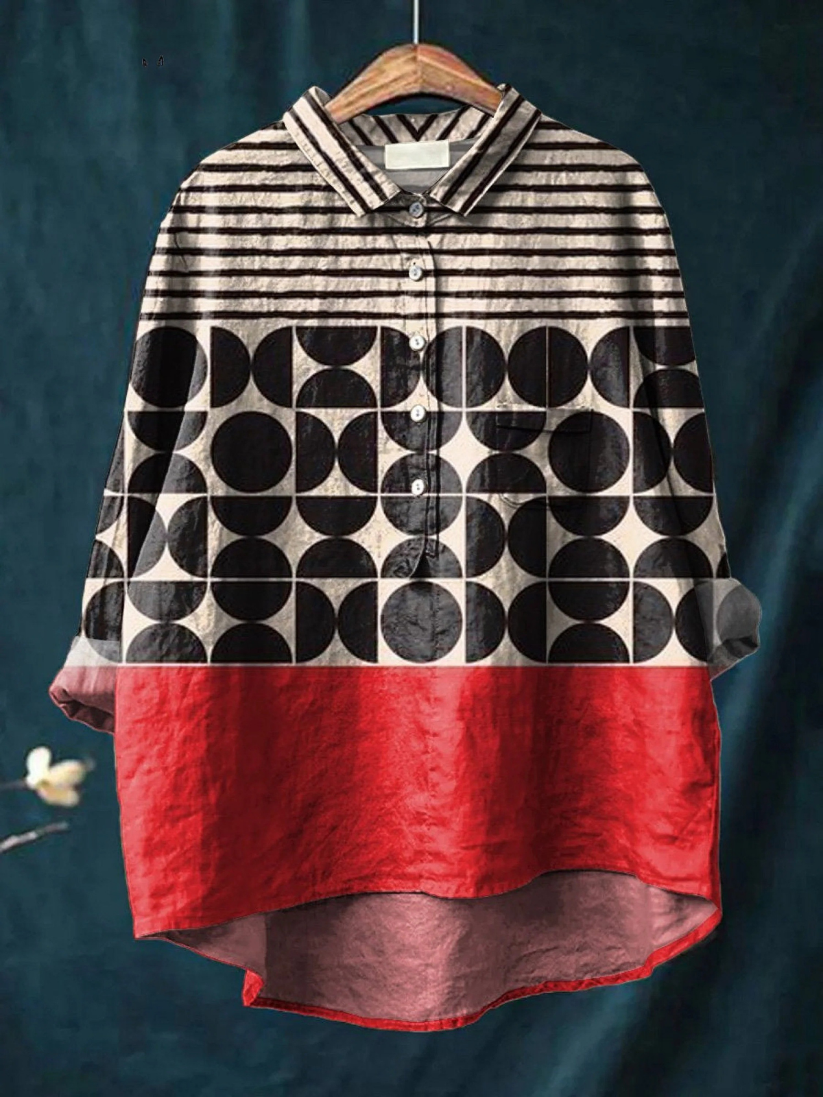 Klara | Ledig blus med geometriskt mönster