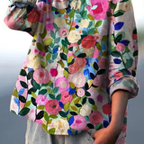 Christina | Blus med färgglada vårblommor