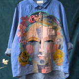 Elena | T-shirt med Fridaporträtt i oljemålningsstil