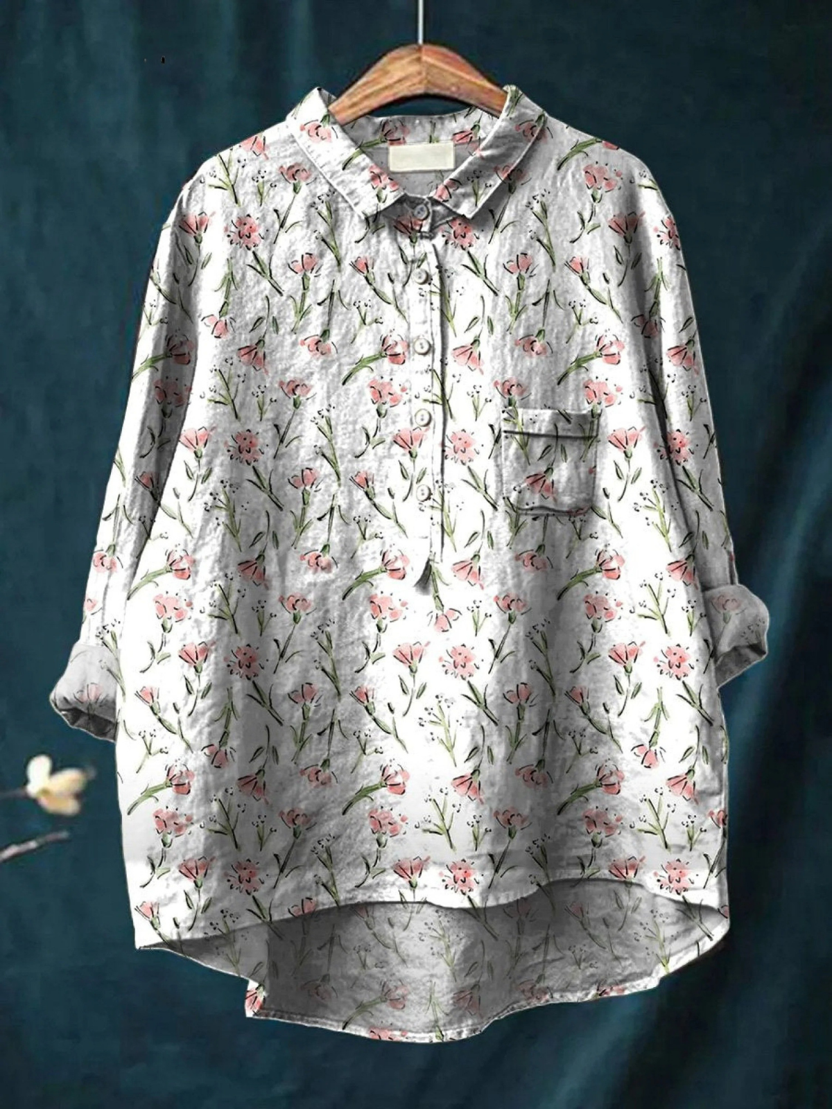 Ilse | Blus med rosa vårblommor