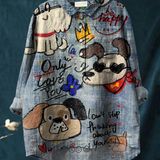 Lina | T-shirt med gulligt hundmotiv