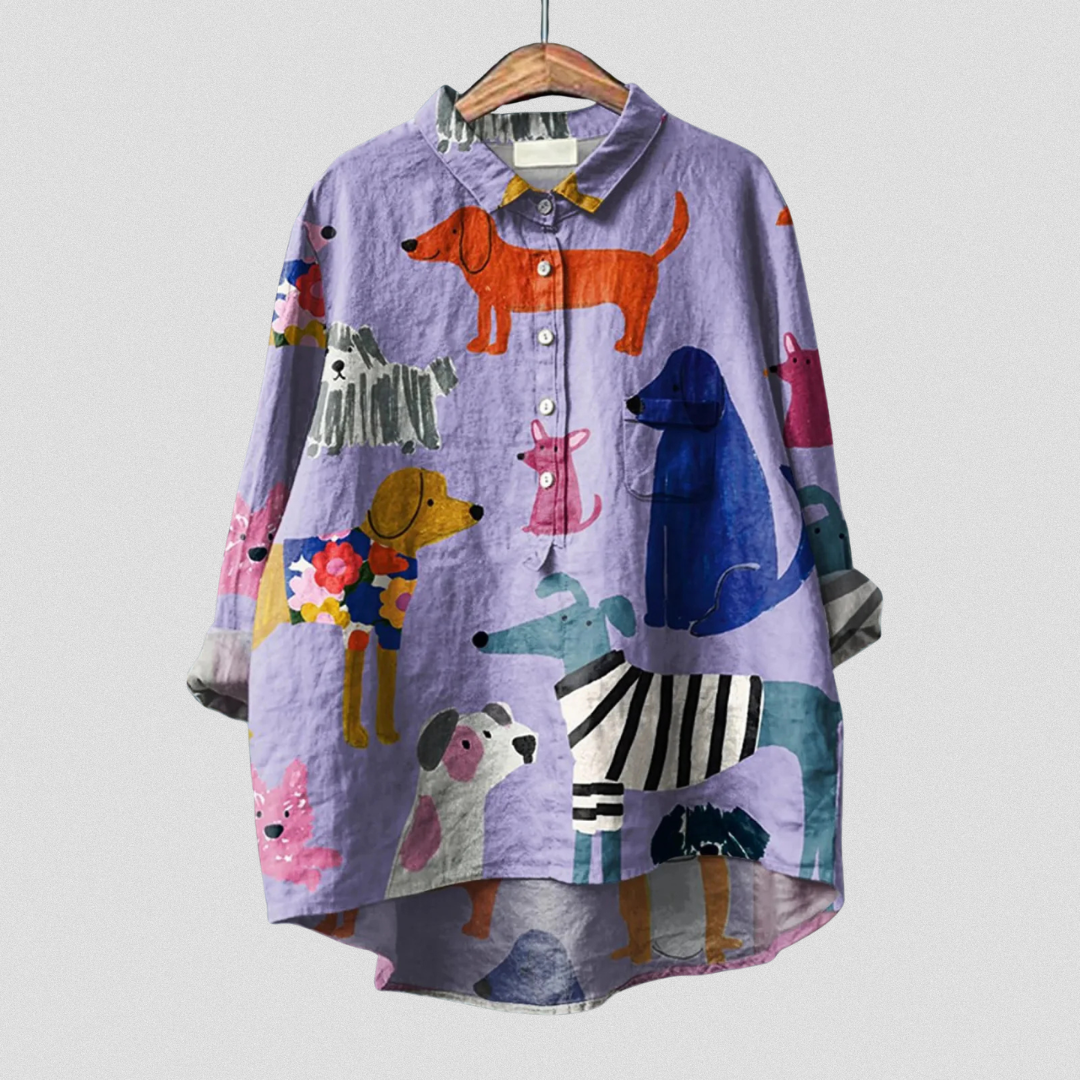 Gunda | Ledig t-shirt med hundmotiv