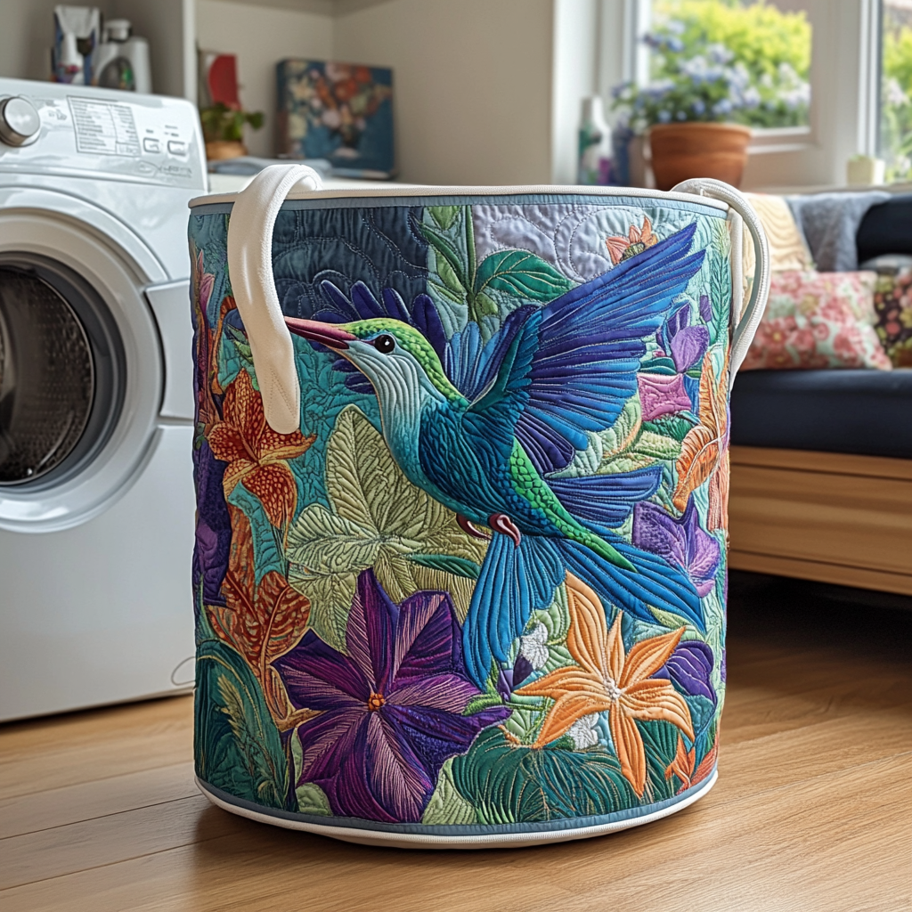 Tropisk kolibri | Quiltad tvättkorg