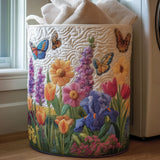 Blommor och fjärilar | Quiltad tvättkorg