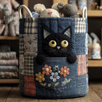 Kattunge i jeans | Quiltad tvättkorg