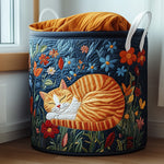 Katt i solen | Quiltad tvättkorg