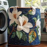 Vita magnolior | Quiltad tvättkorg