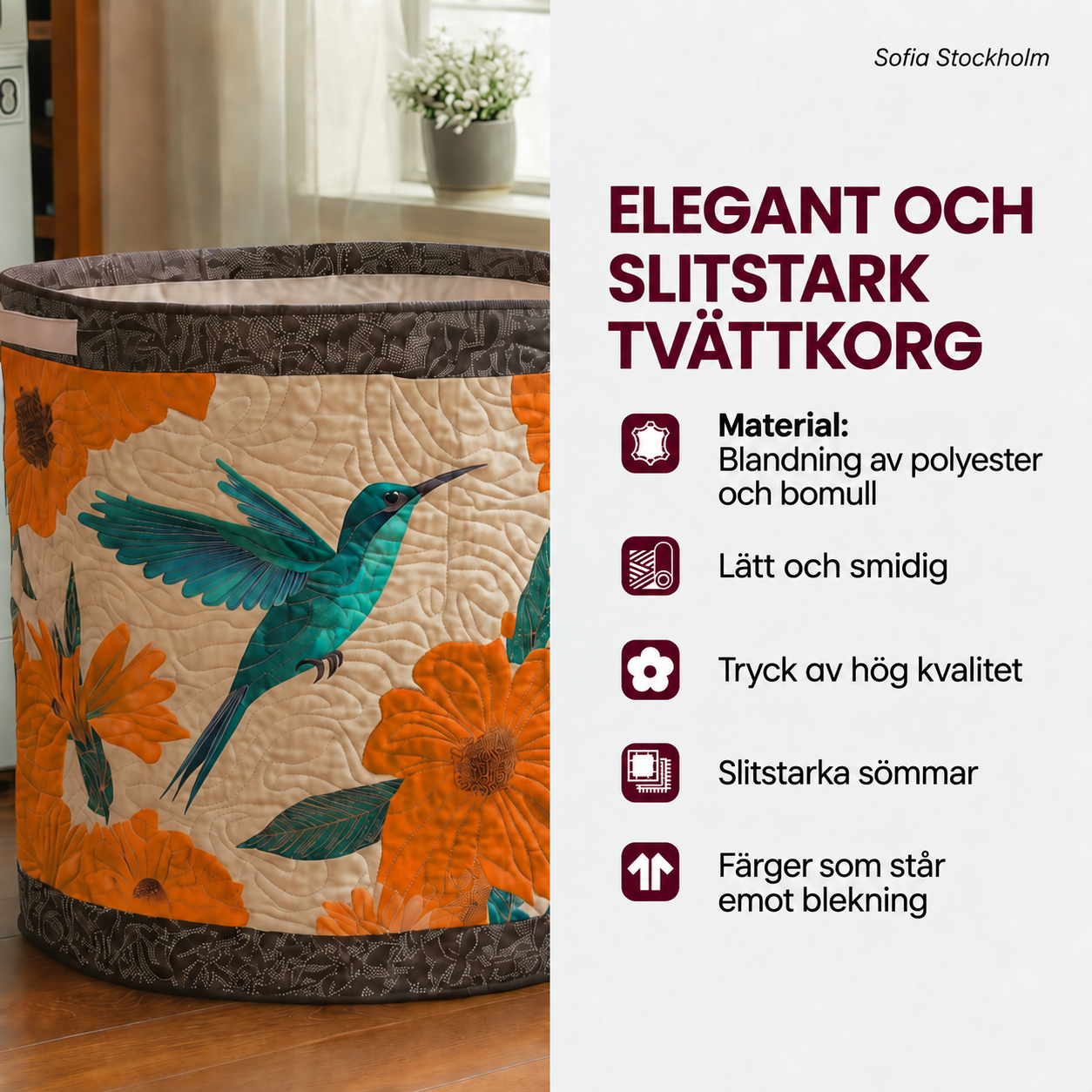 Sofia Stockholm – material och egenskaper för quiltade tvättkorgar